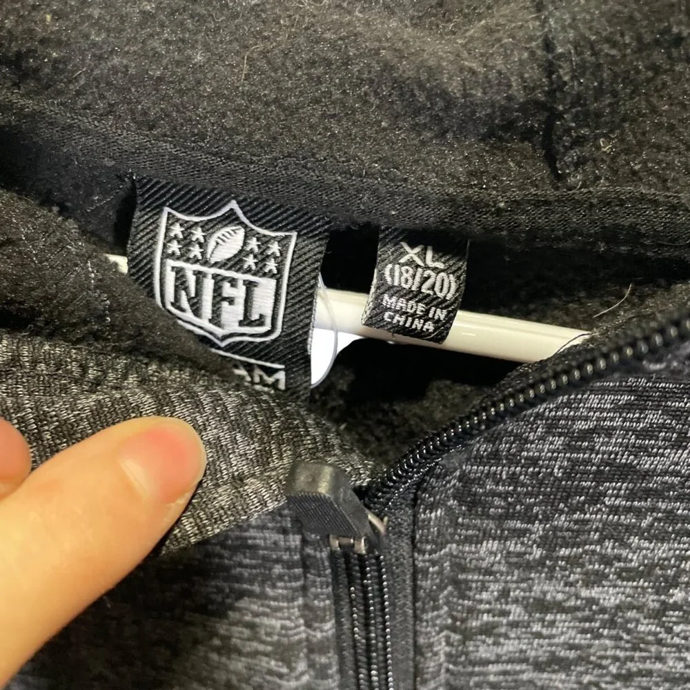 NFL Green Bay Packers Zip-Up Hoodie Youth XL Gray Comfortable‎